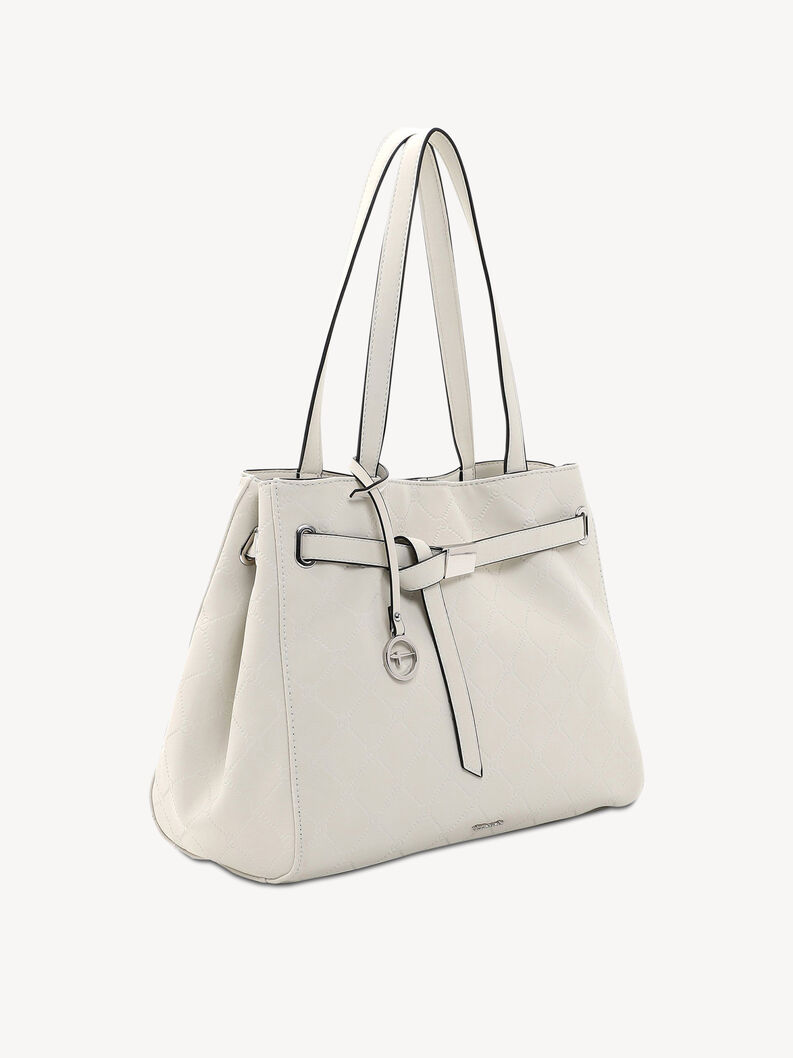 Biała torebka z ekosk&oacute;ry z paskiem, do noszenia w ręku