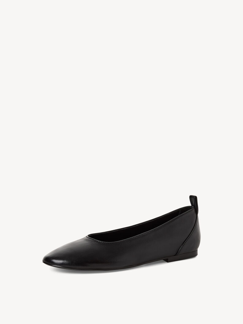 Lederballerina - schwarz, BLACK, hi-res