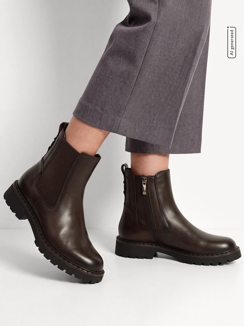 Bottine Chelsea en cuir - marron, MOCCA LEATHER, hi-res