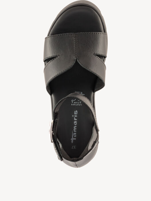 Sandaaltje, BLACK LEATHER, hi-res