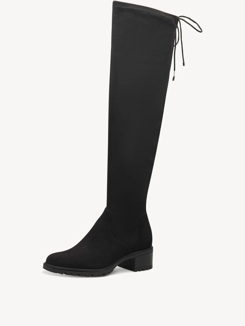 Overknee - zwart, BLACK, hi-res