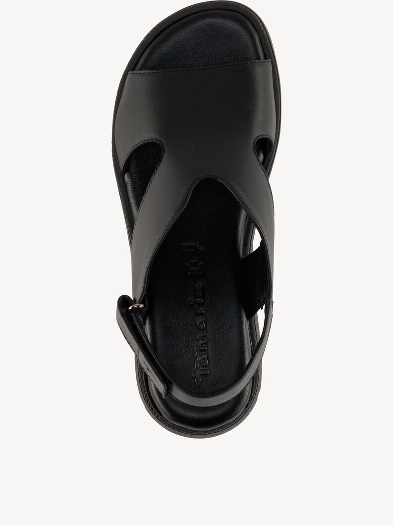 Ledersandalette - schwarz, BLACK, hi-res