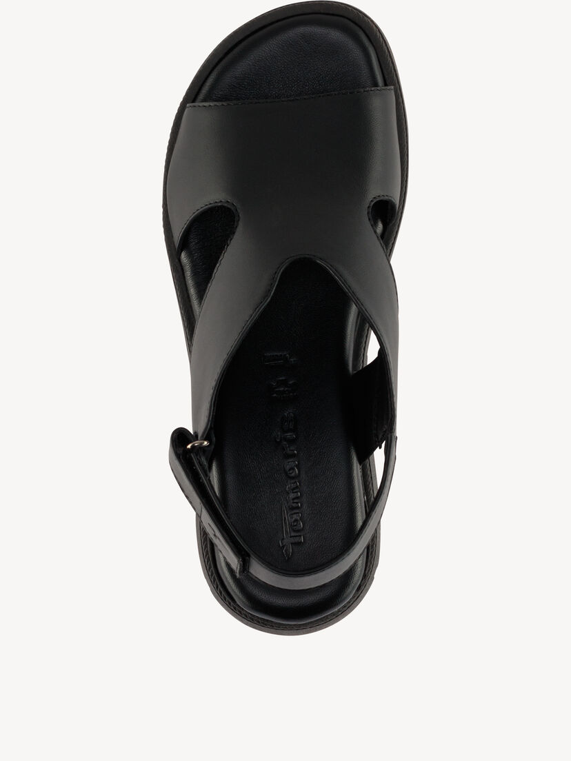 Leren Sandaaltje - zwart, BLACK, hi-res