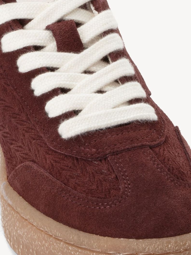 Basket en cuir - rouge, BORDEAUX, hi-res