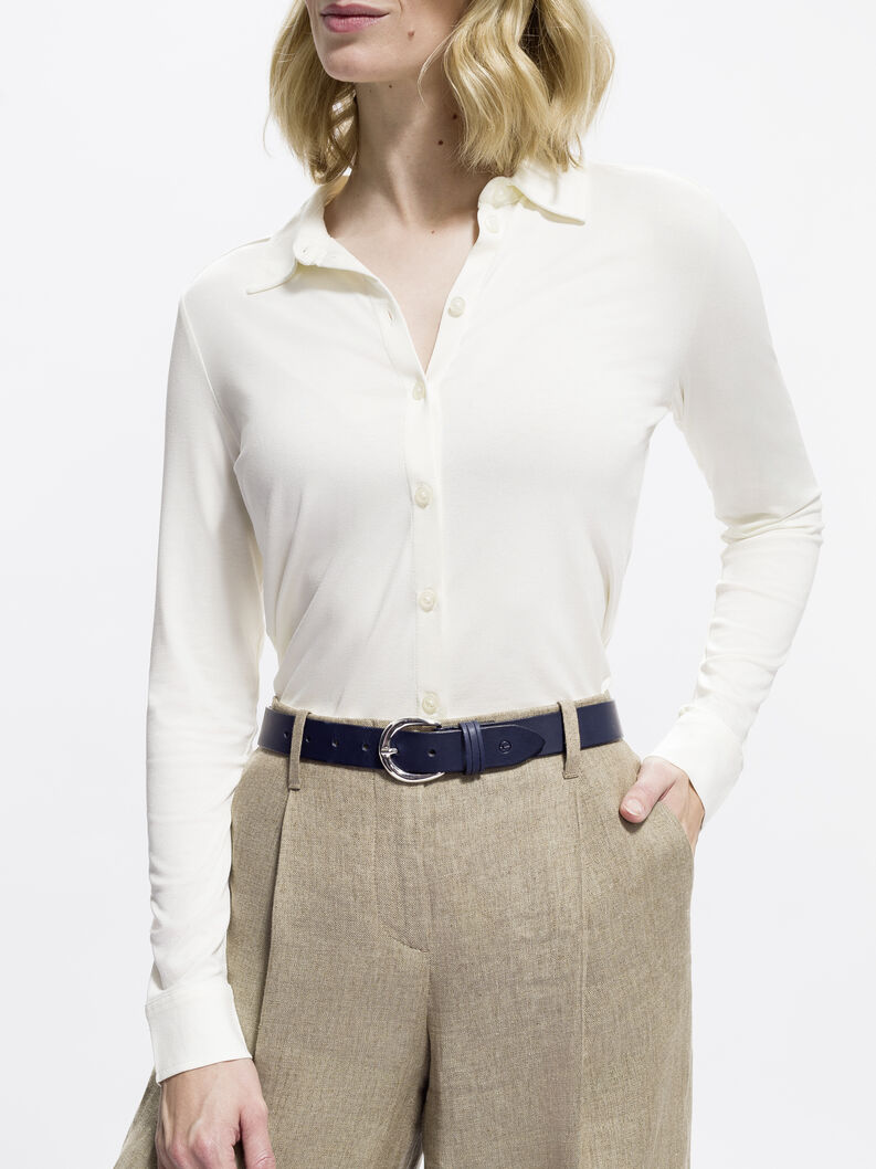 Leather belt, nachtblau, hi-res