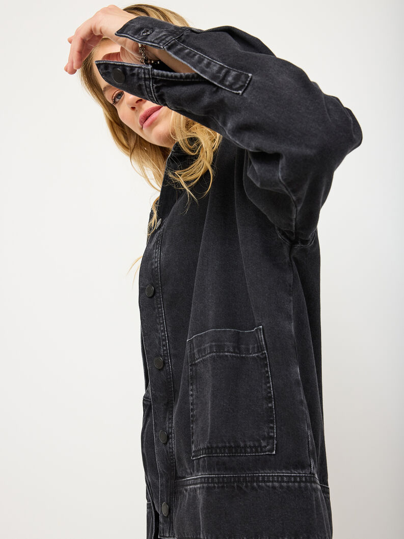 Jeansjacke - schwarz, Wash Black Denim, hi-res