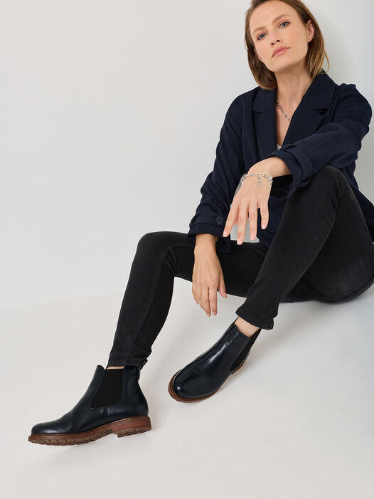 Chelseaboot, NAVY LEATHER, hi-res