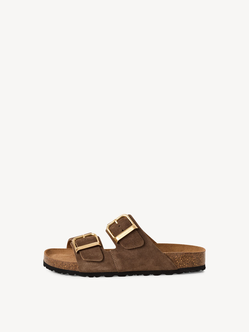 Leren Slipper - bruin, CHOCOLATE, hi-res