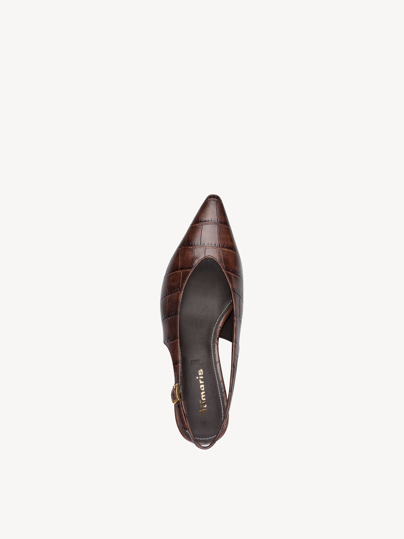 Slingpumps - bruin, MUSCAT CROCO, hi-res