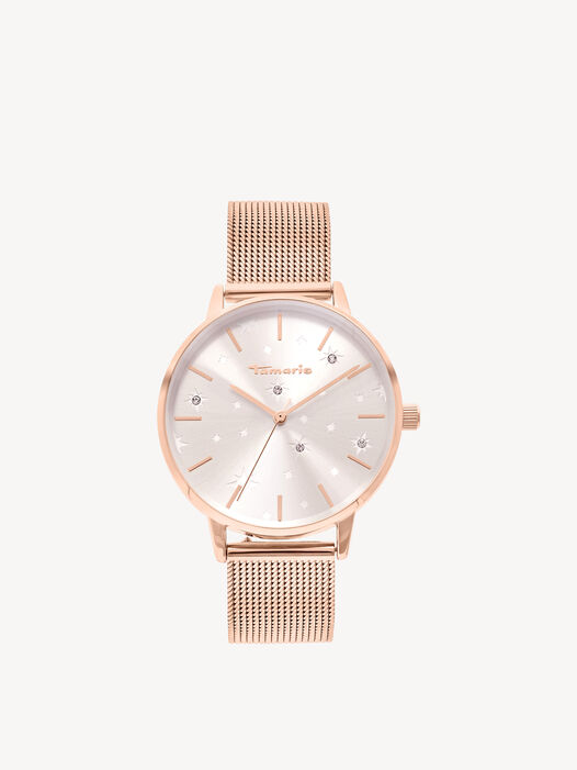 Horloge, roségold-silber sunray, hi-res