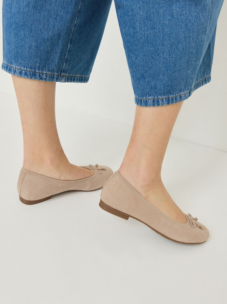 Ballerine en cuir, BEIGE SUEDE, hi-res