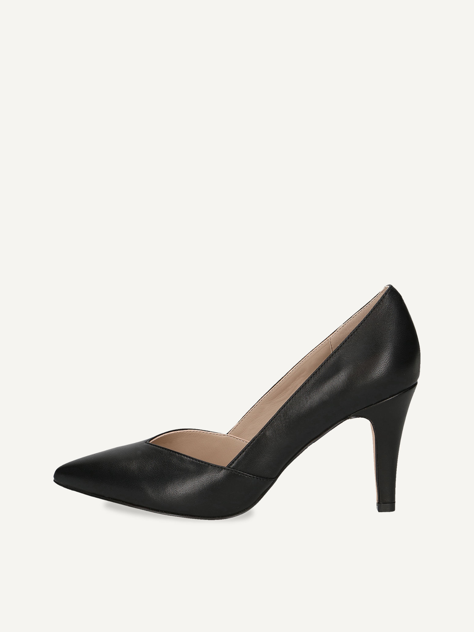 CAPRICE Escarpin noir en Cuir avec Talon entonnoir P385 61€