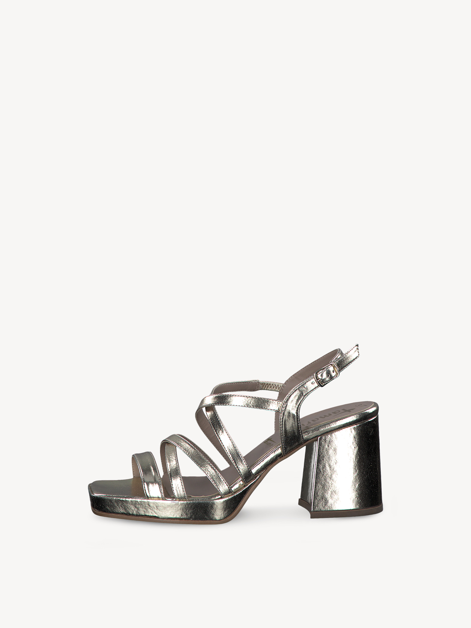 Heeled sandal - metallic