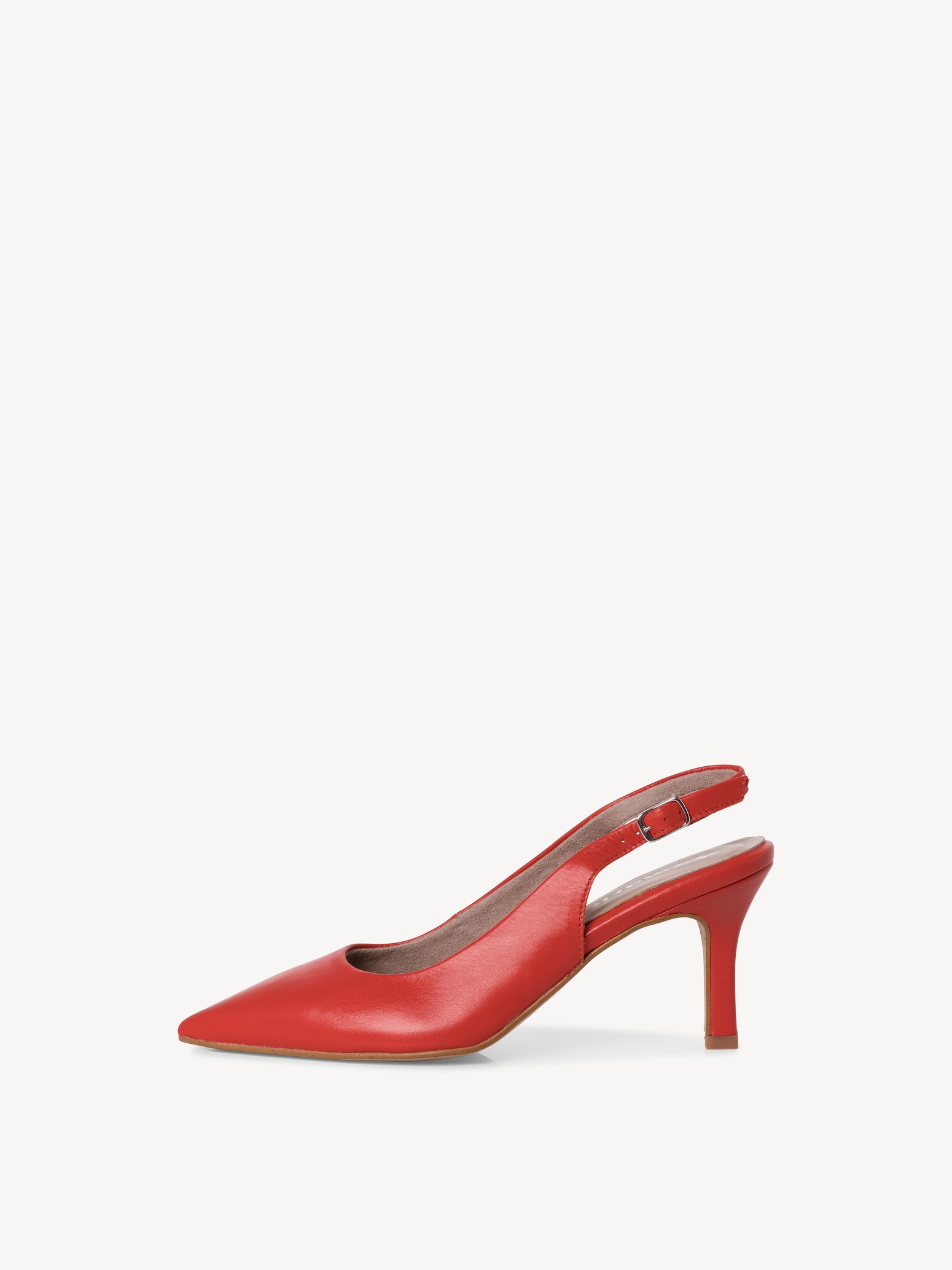Leather sling pumps - red