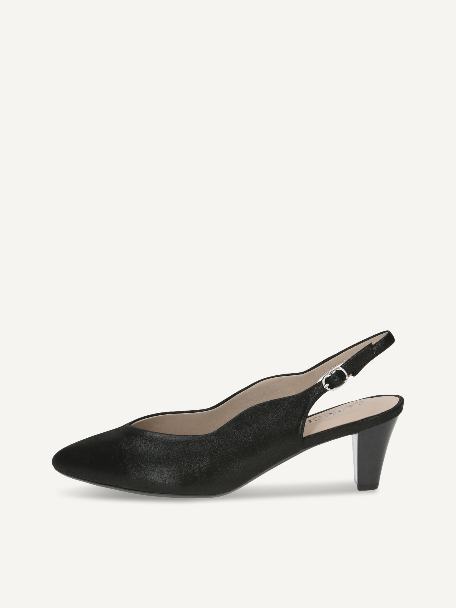 CAPRICE escarpin noir en Cuir avec Talon entonnoir P385 61€