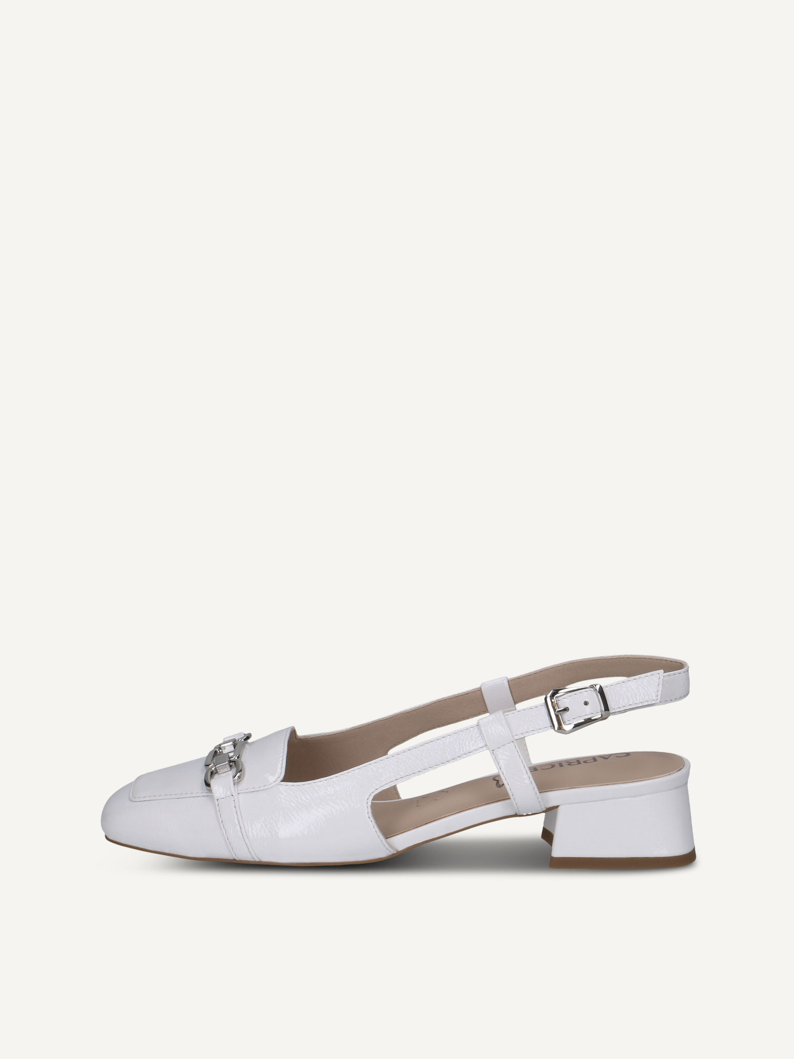 CAPRICE escarpin blanc en Cuir avec Talon trapzode P375 63€