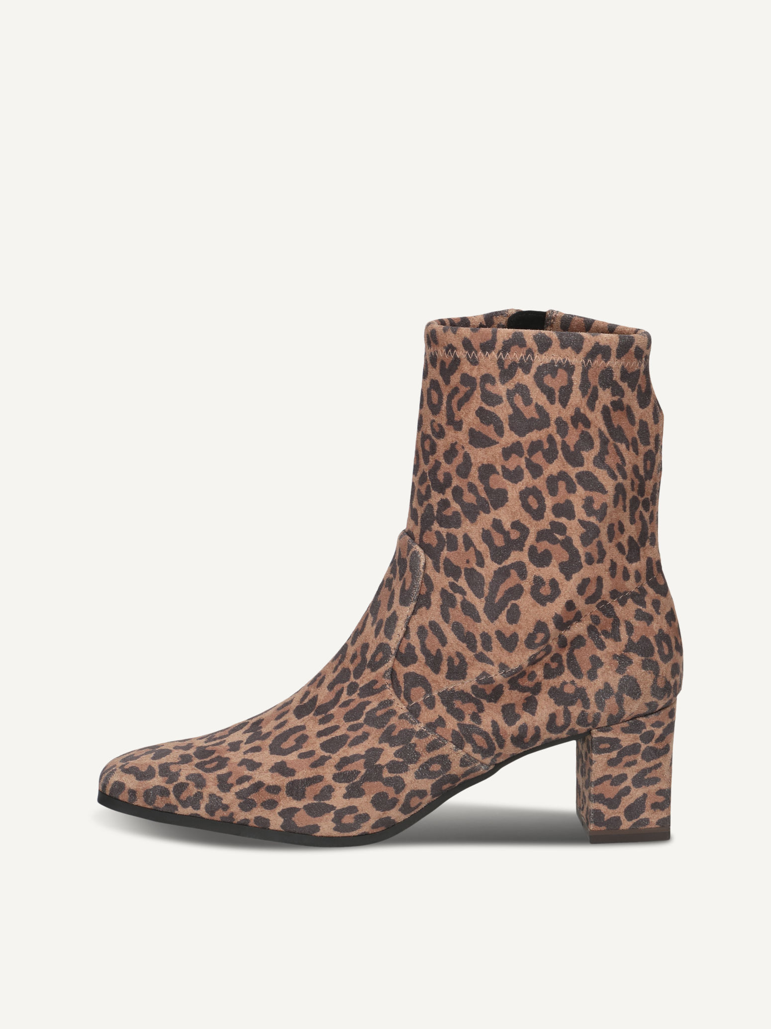 caprice bootie beige made of textiles with block heel size 39
