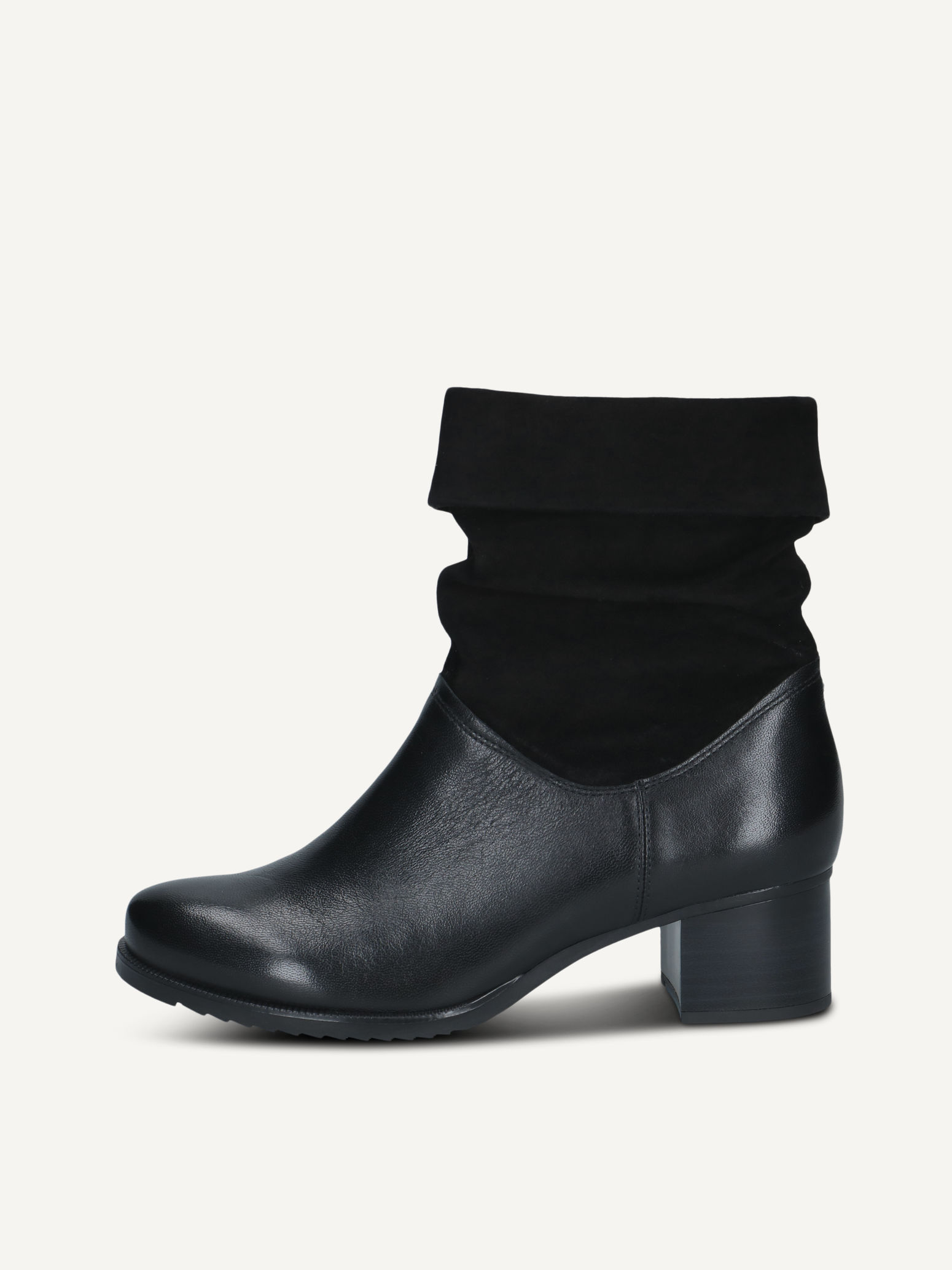 caprice bootie black made of leather with block heel size 385