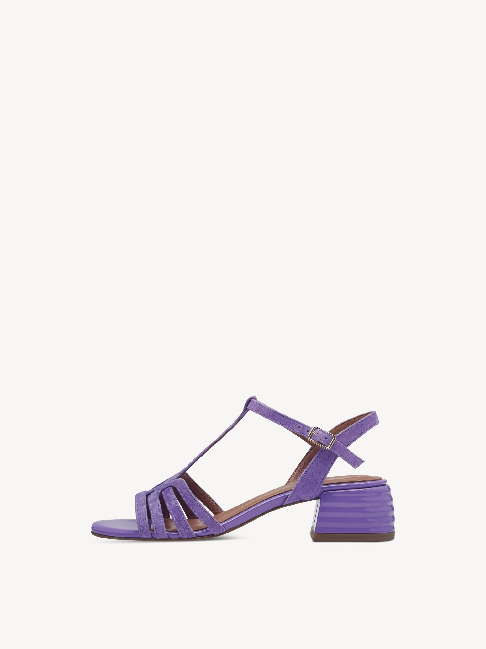 Leather Heeled sandal - purple