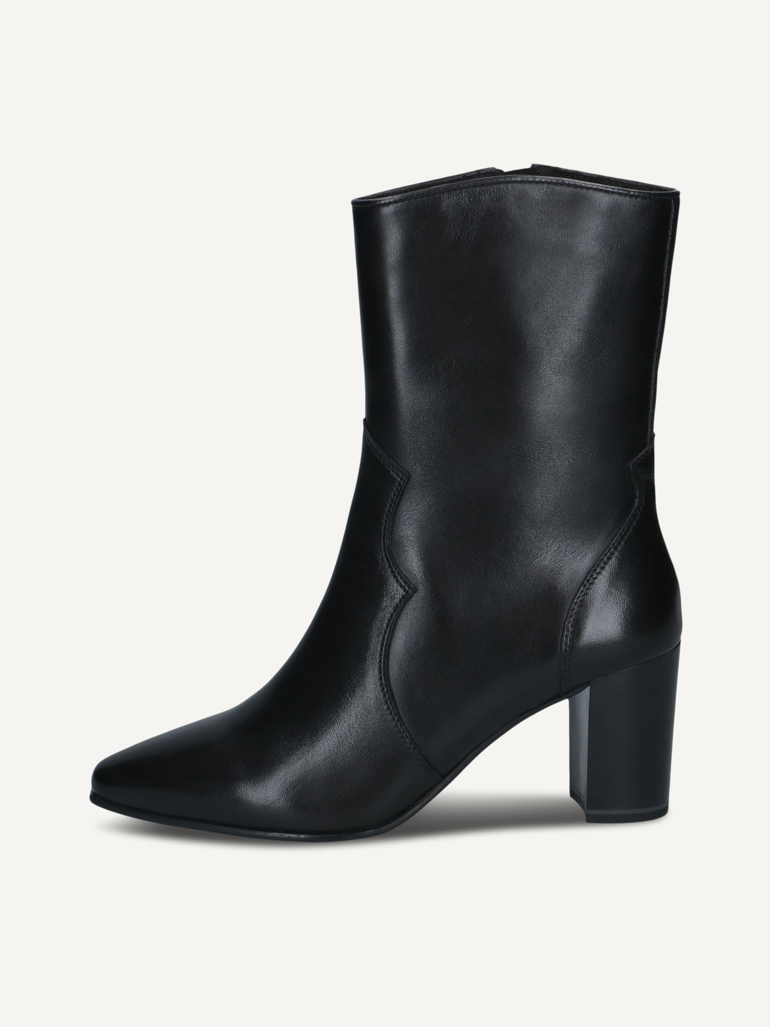 caprice bootie black made of leather with block heel size 36