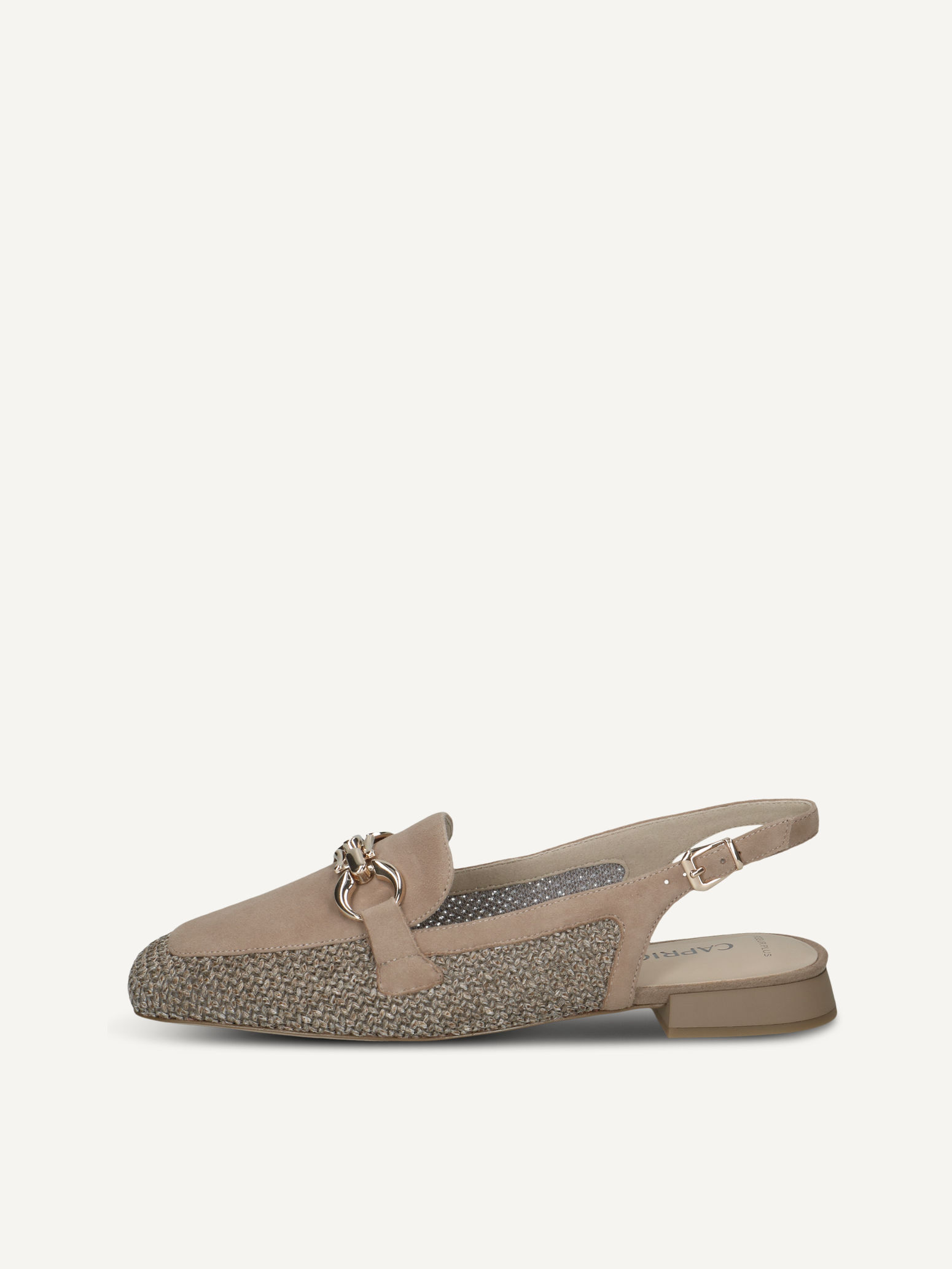 CAPRICE Ballerine marron en Mlange de matriaux de cuir et textile avec Talon trapzode P41 56 €