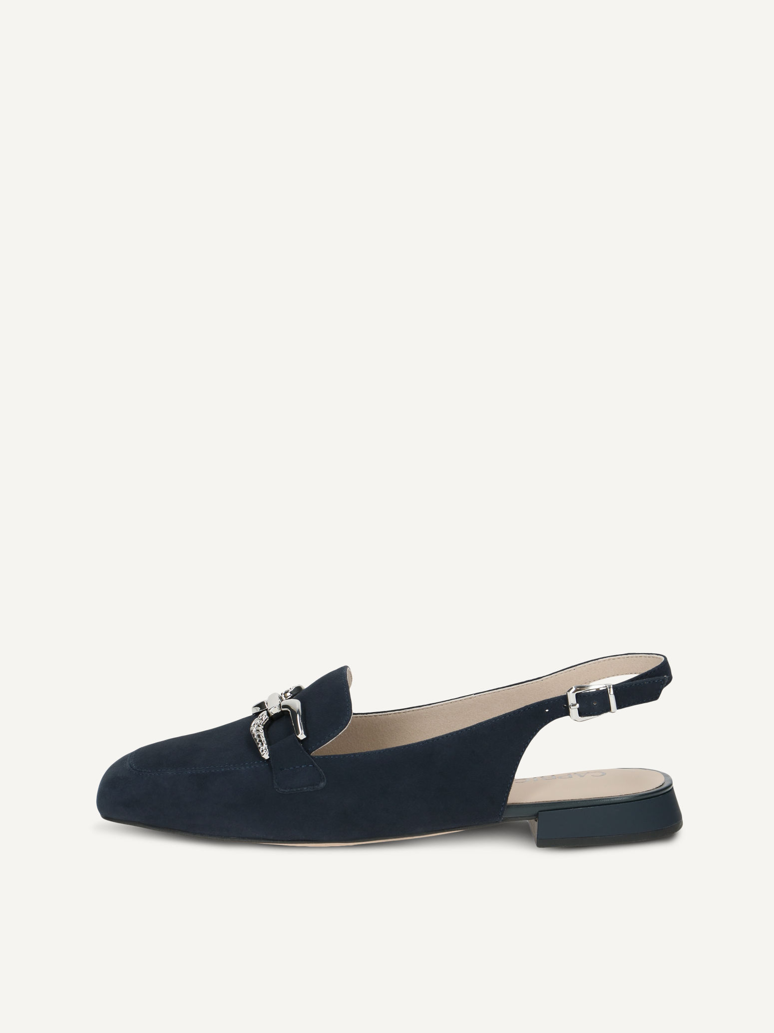 CAPRICE escarpin bleu en Cuir avec Talon trapzode P36 61€