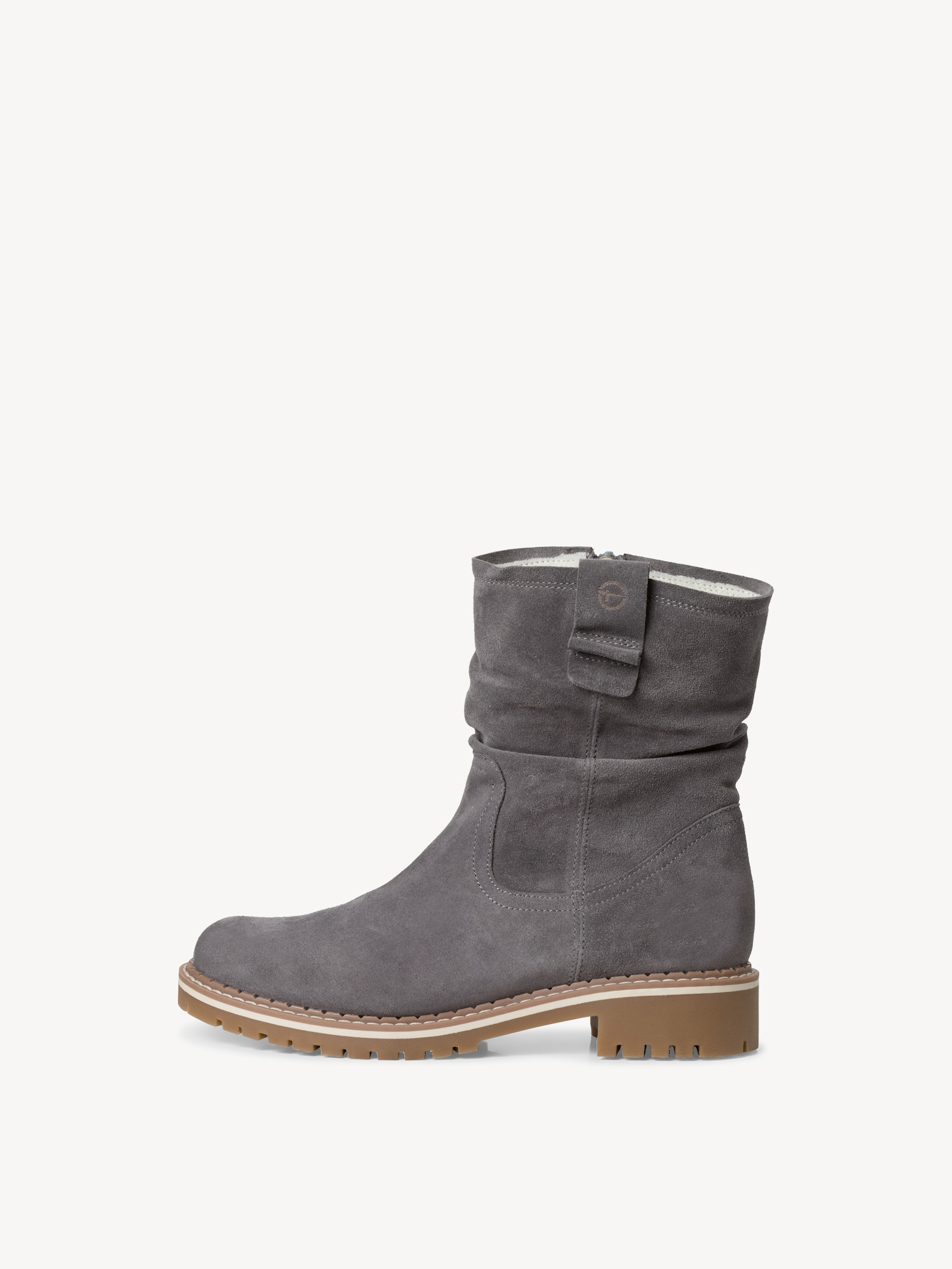 Leather Bootie - grey warm lining