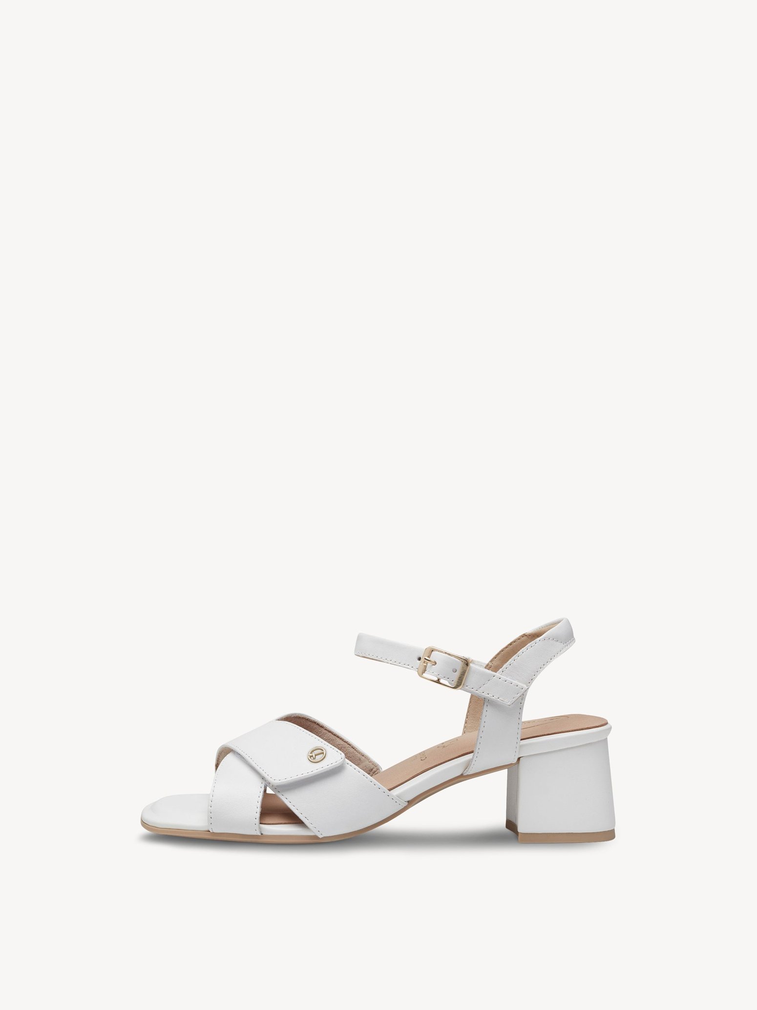 Leather Heeled sandal - white