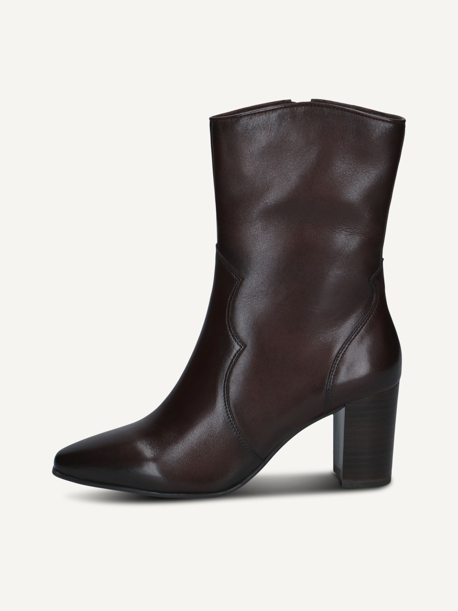 caprice bootie brown made of leather with block heel size 42