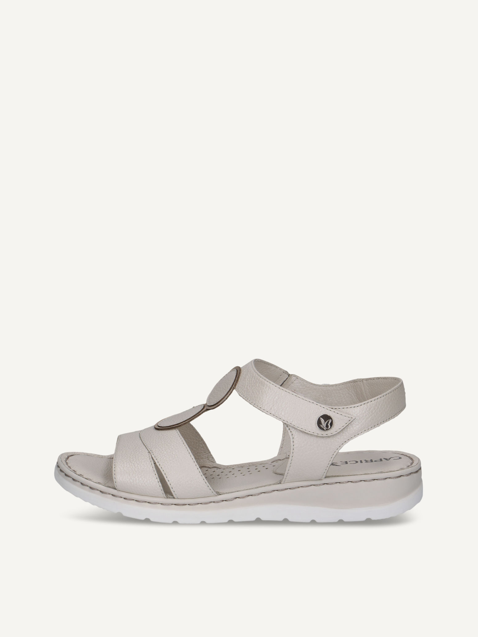 caprice heeled sandal white made of leather without heel size 38