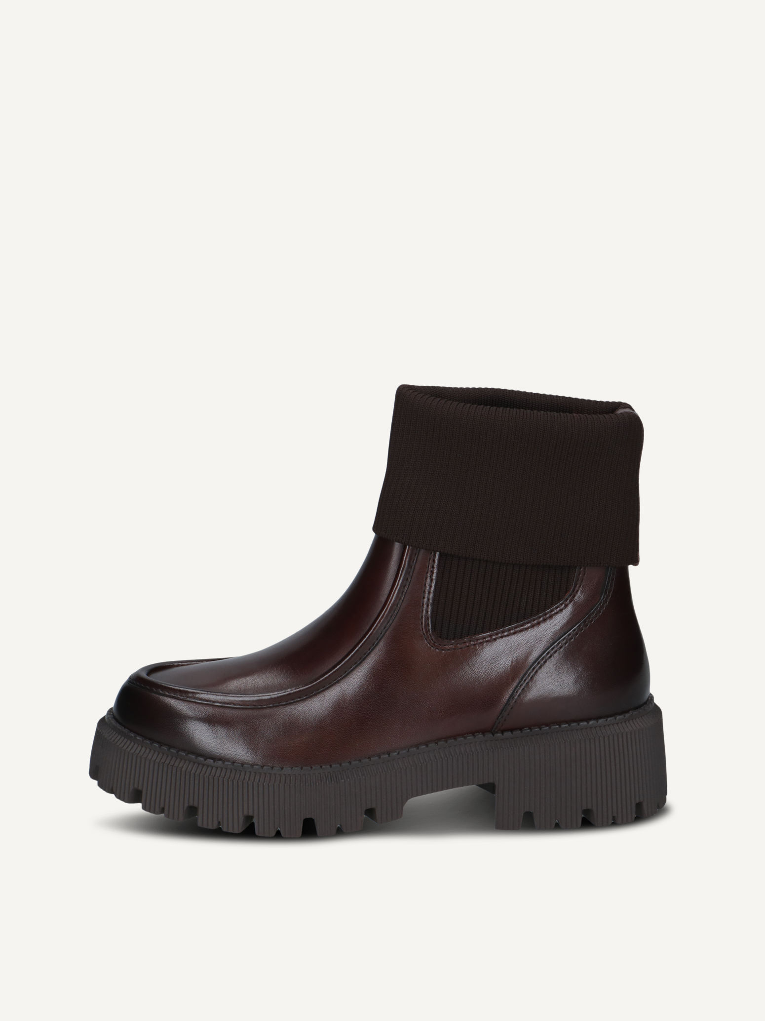 caprice bootie brown made of leather and synthetic without heel size 37