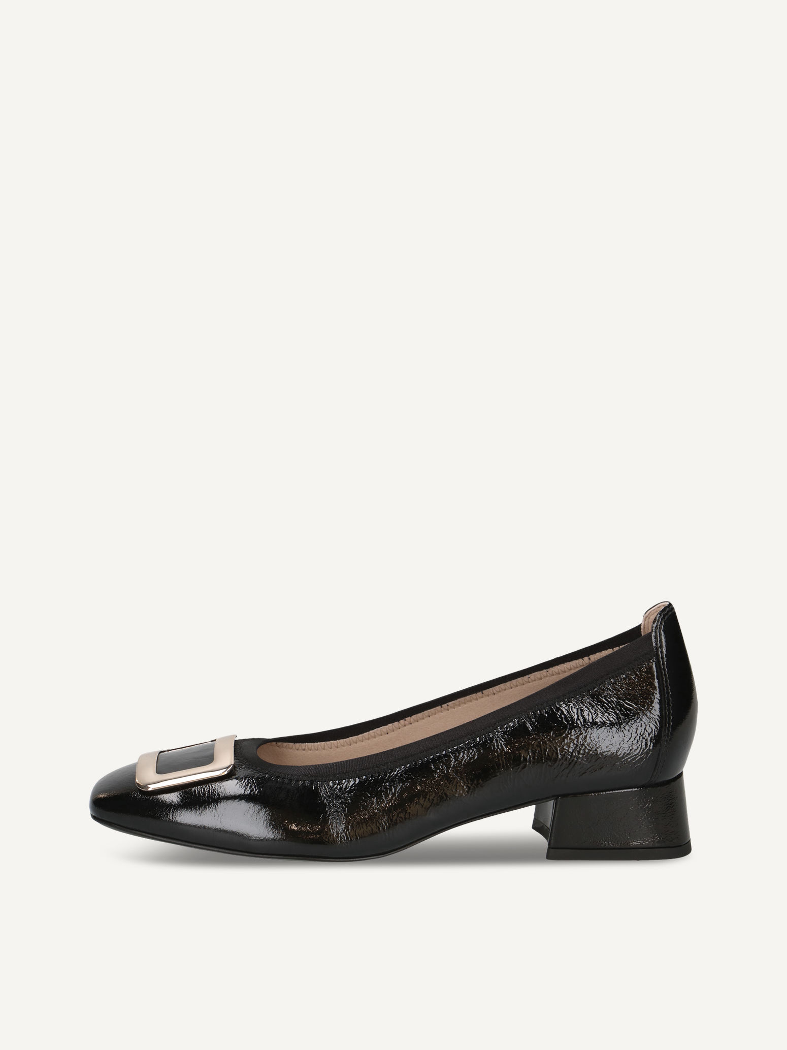 CAPRICE Escarpin noir en Cuir avec Talon trapzode P375 71 €