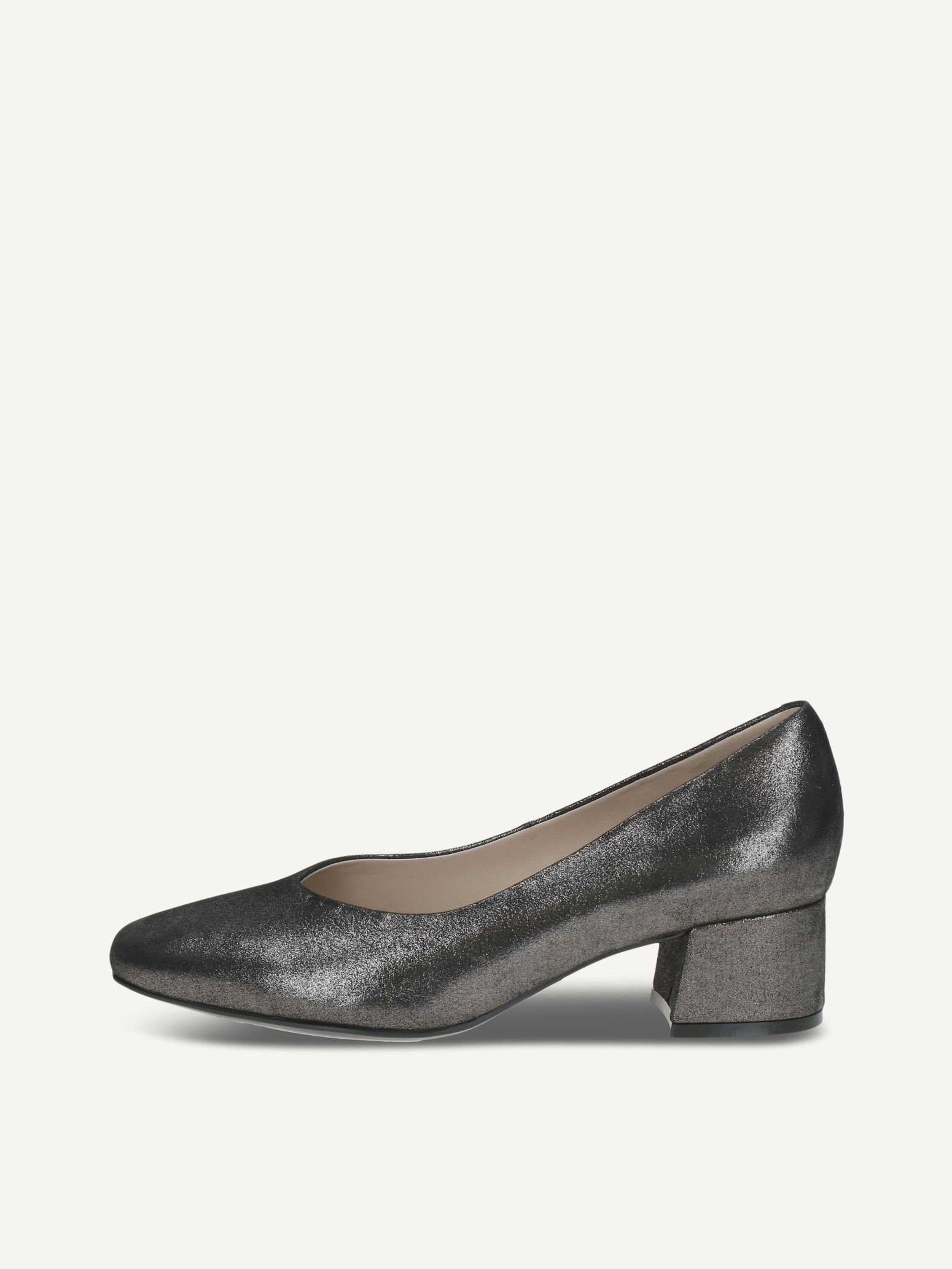 CAPRICE Escarpin gris en Cuir avec Talon trapzode P39 55€