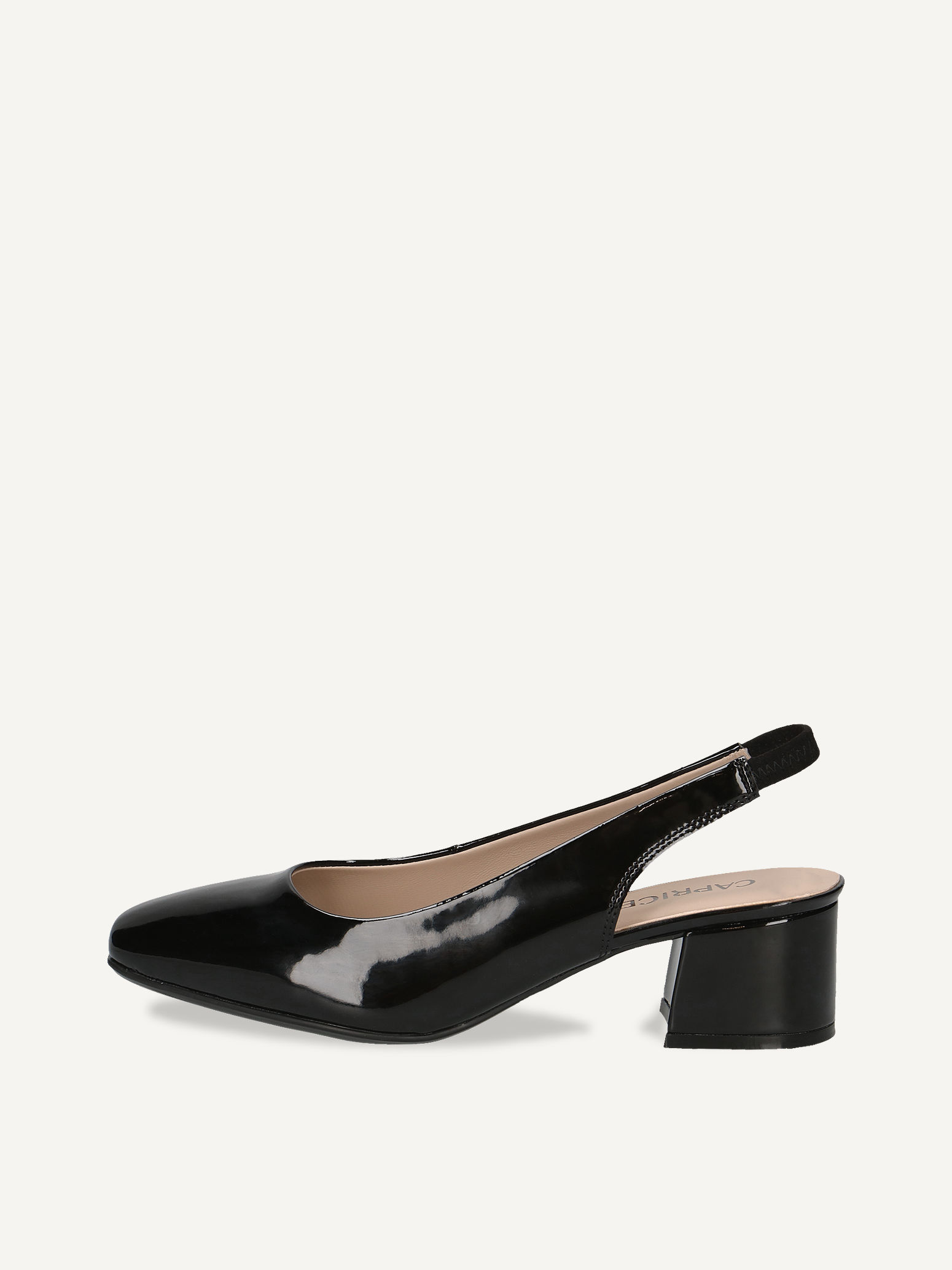 CAPRICE escarpin noir en Cuir avec Talon trapzode P41 80€