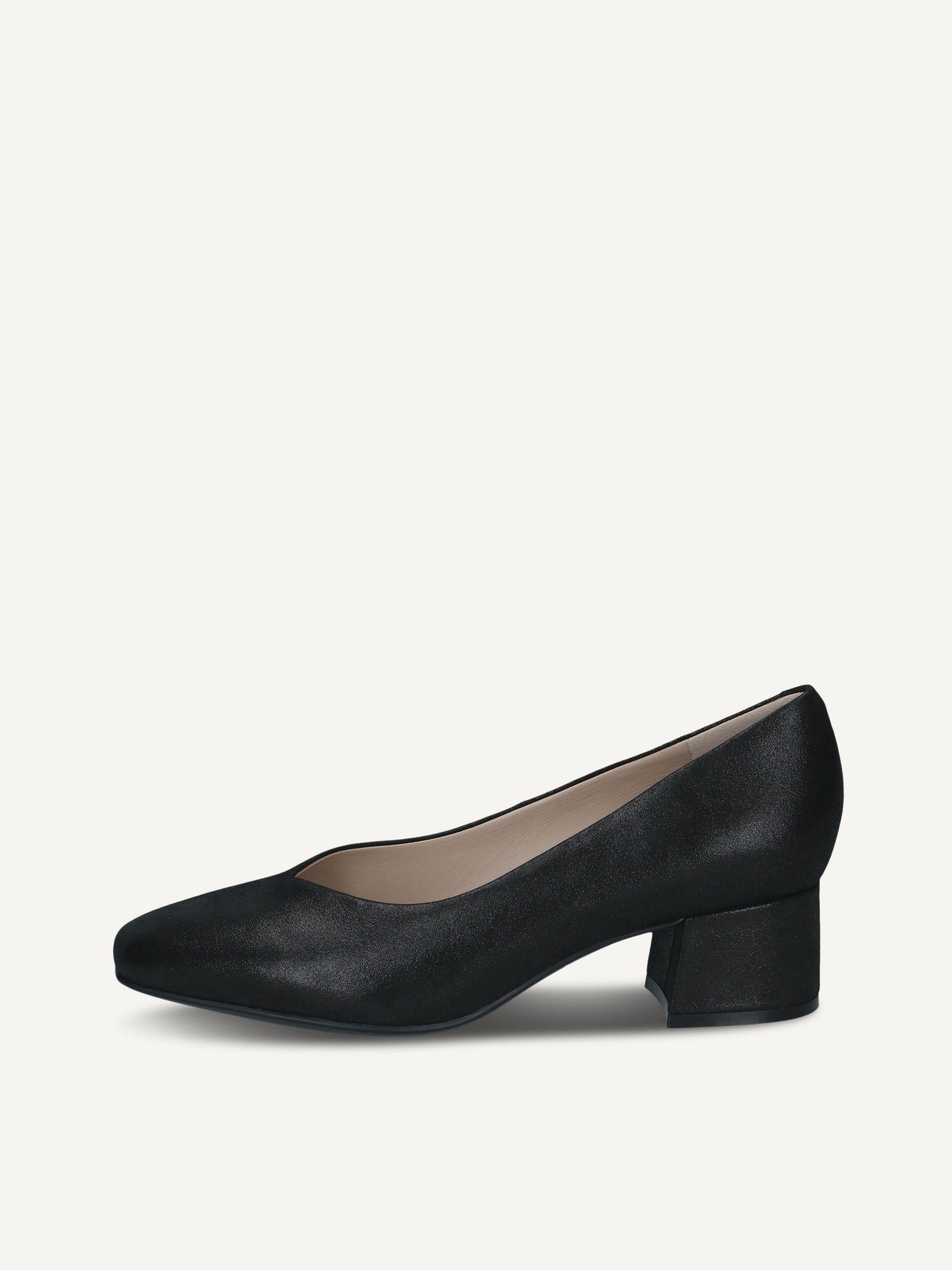 CAPRICE Escarpin noir en Cuir avec Talon trapzode P42 80€