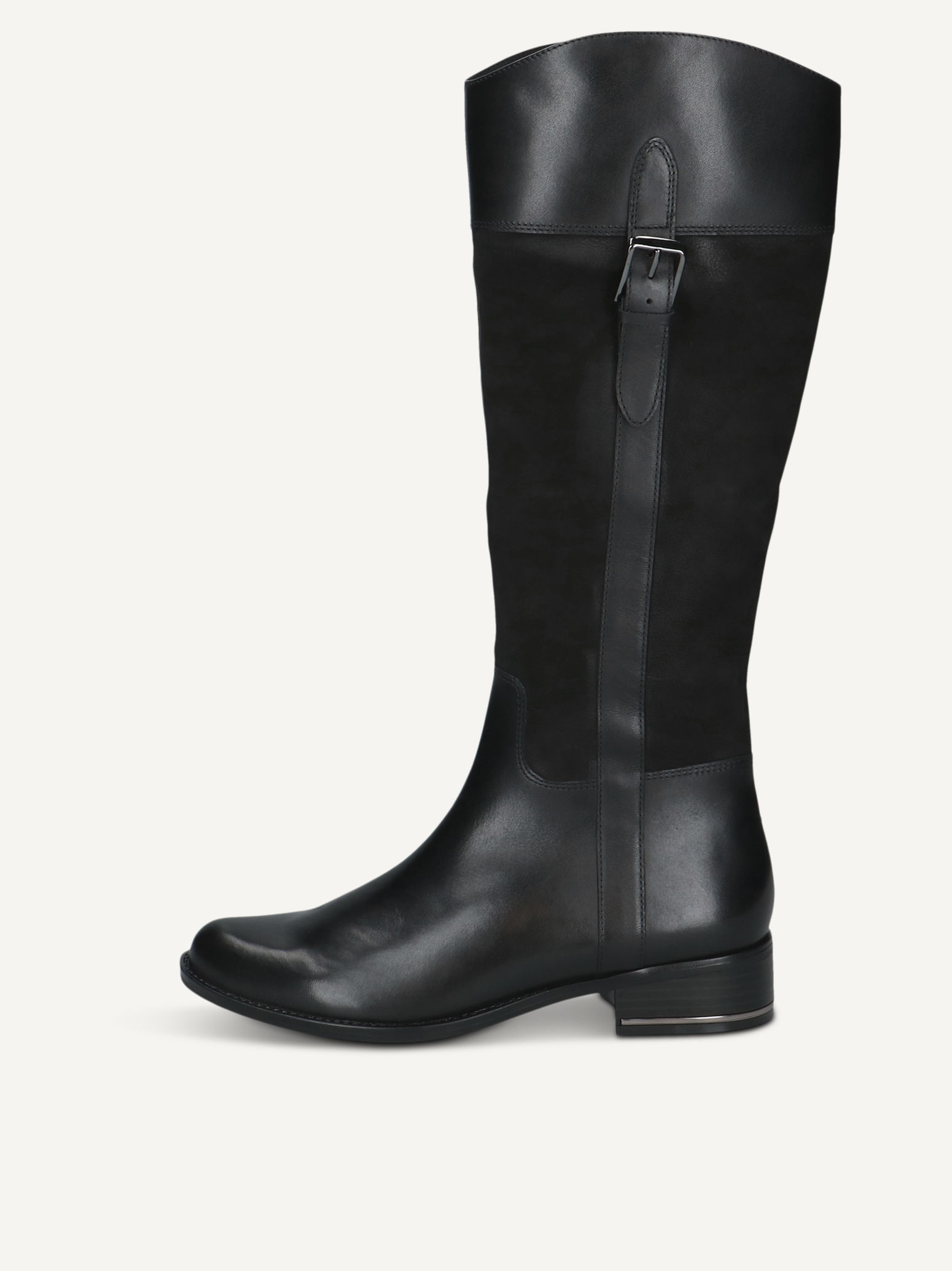 caprice boots black made of leather with block heel size 39