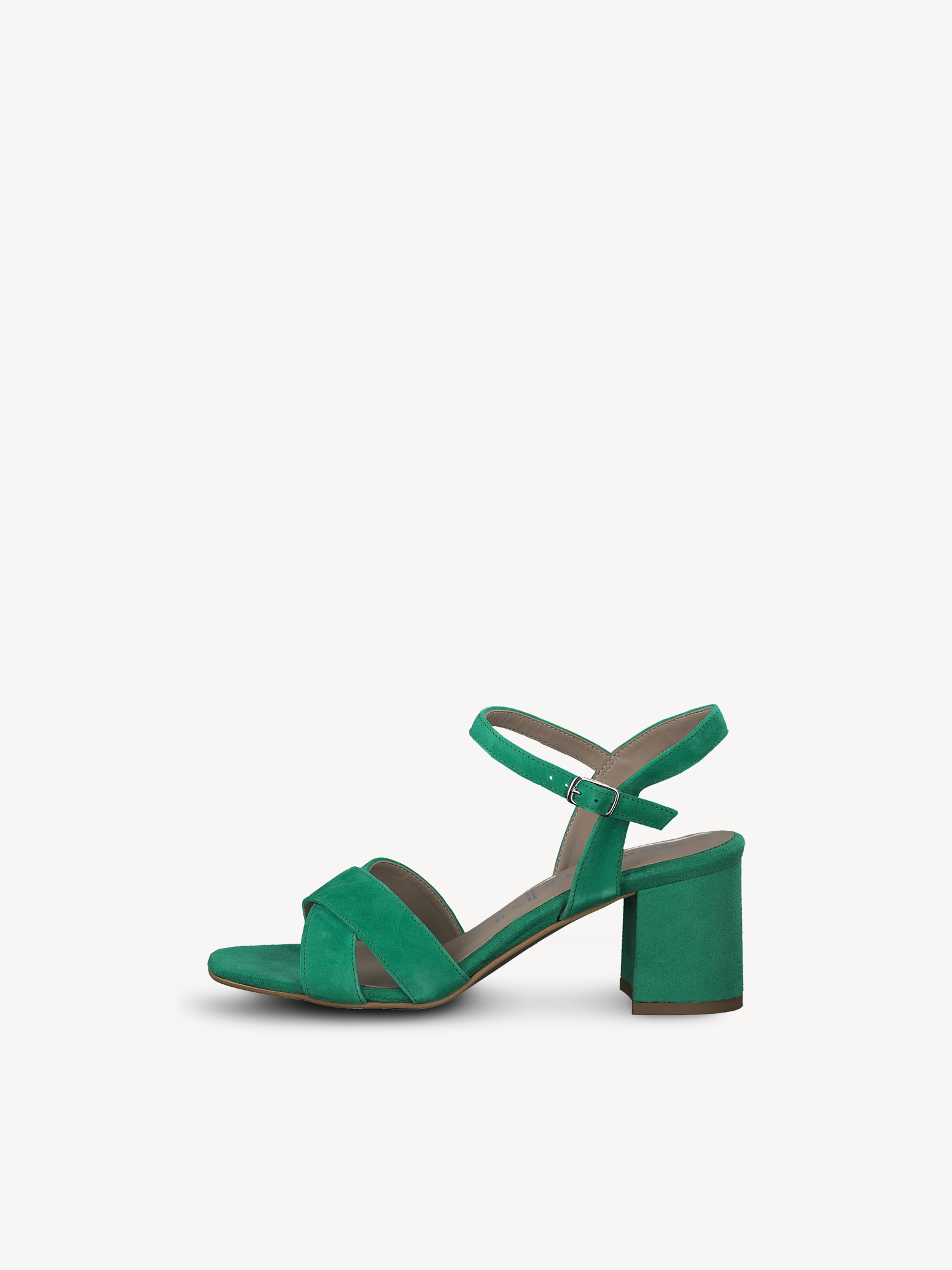 Sandale à talon en cuir - vert
