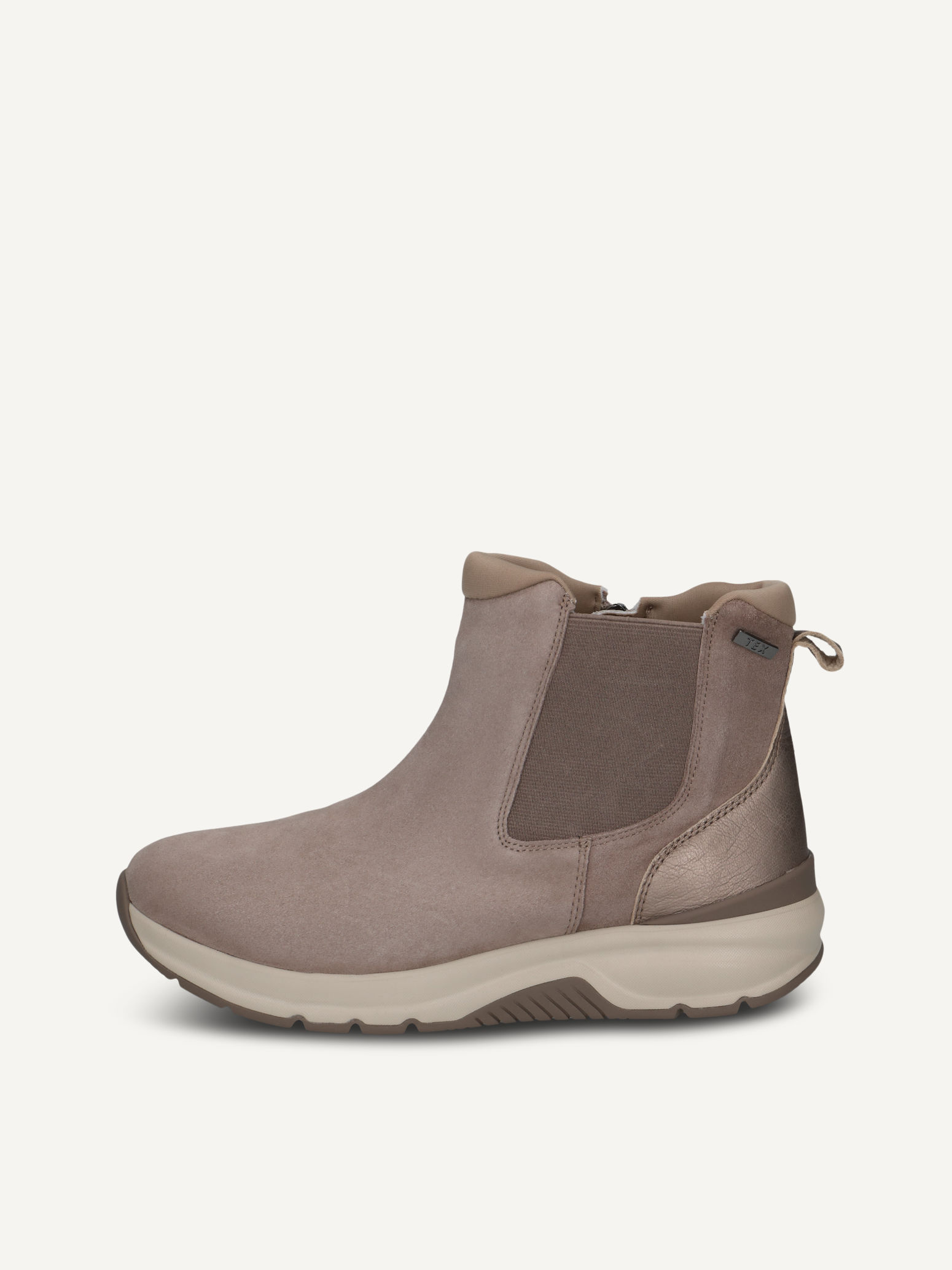 caprice chelsea boot beige made of leather and synthetic without heel size 37
