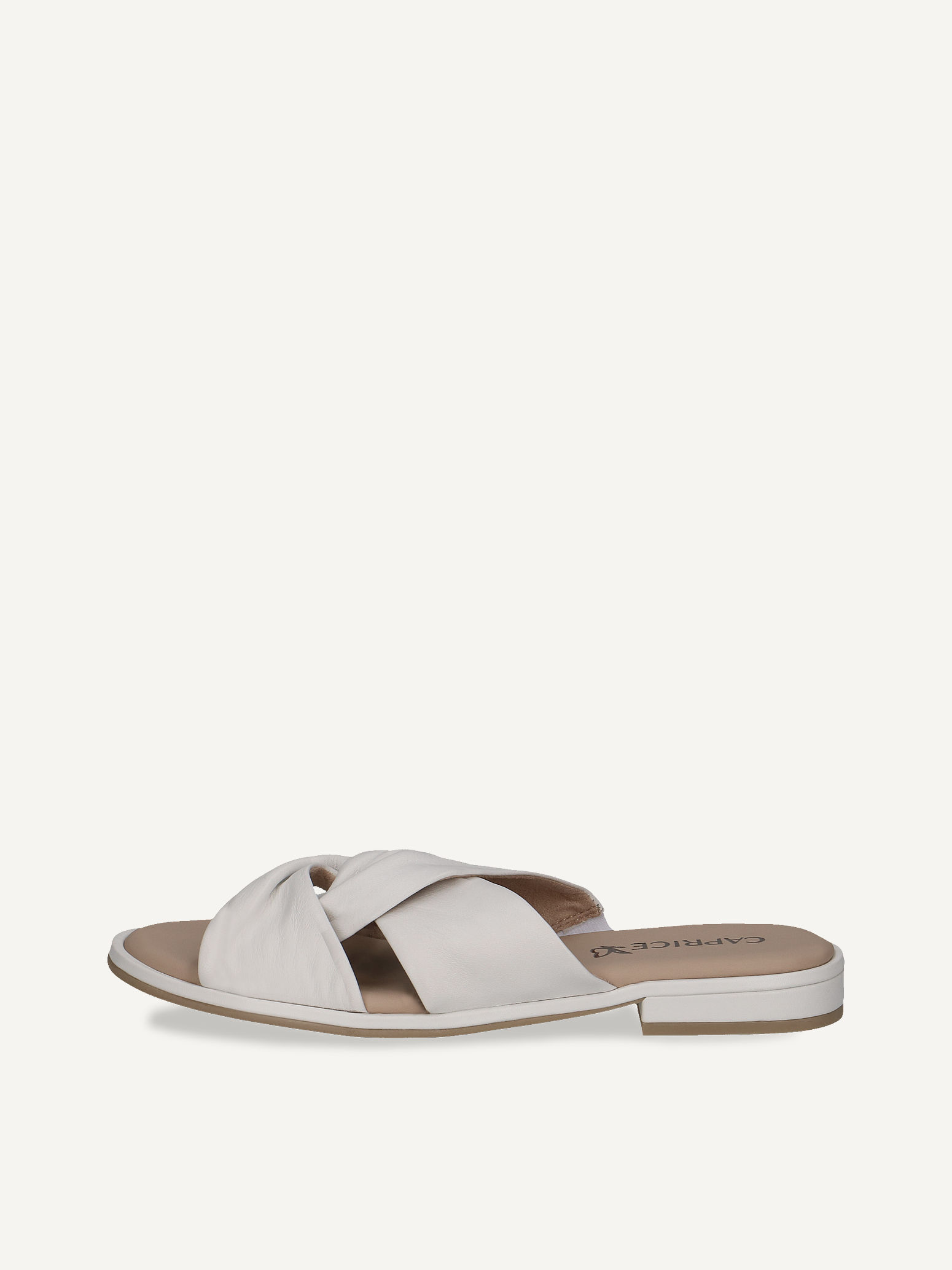 CAPRICE Mule blanc en Cuir avec Talon bloc P42 59$