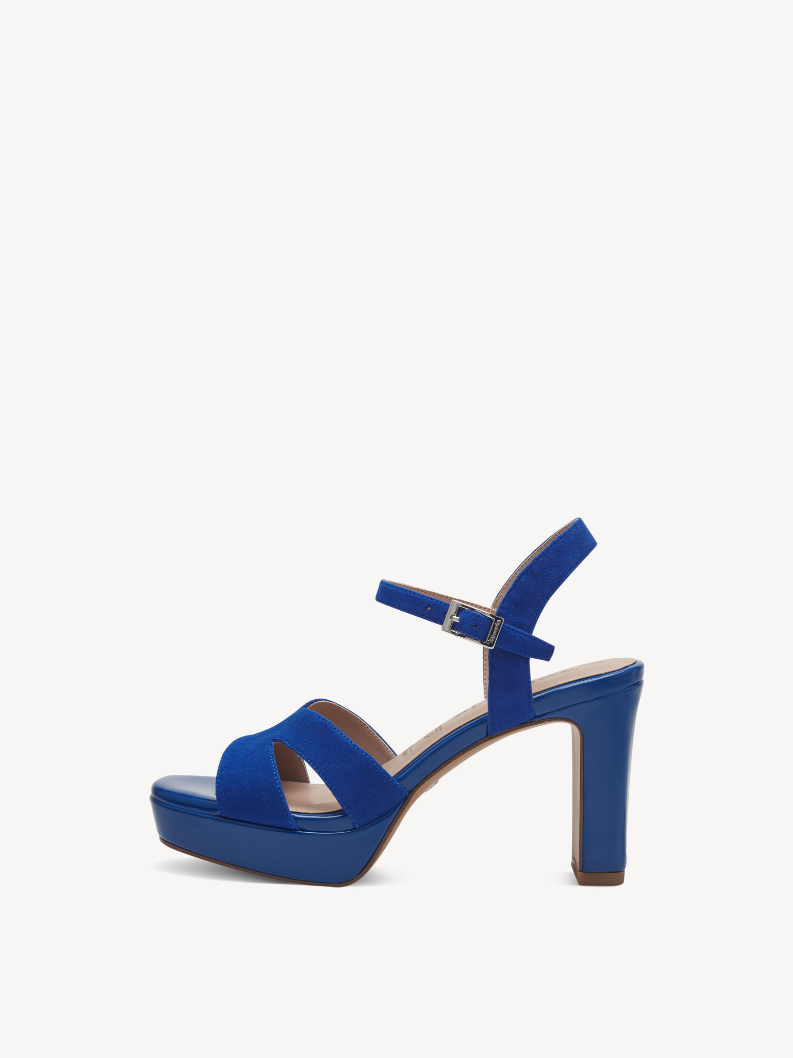 Leather Heeled sandal - blue