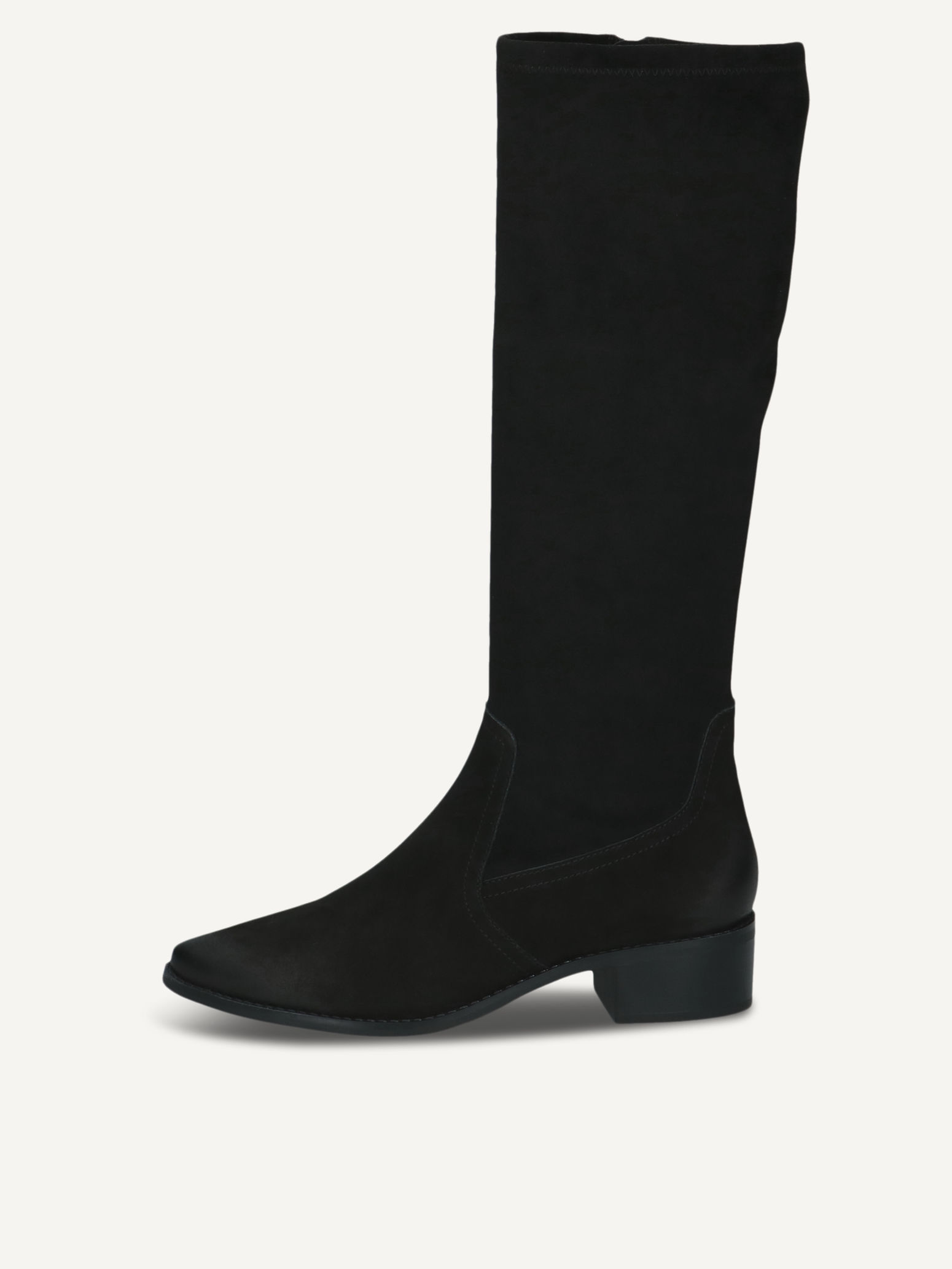 caprice boots black made of leather and synthetic with block heel size 385