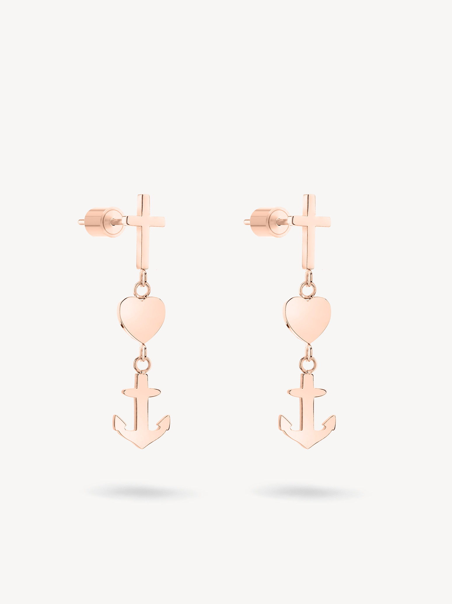 boucles d'oreille or rose - 30mm