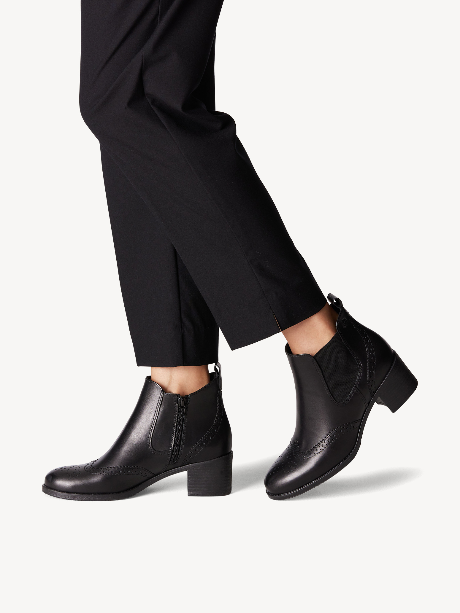 Leder Chelsea Boot - schwarz