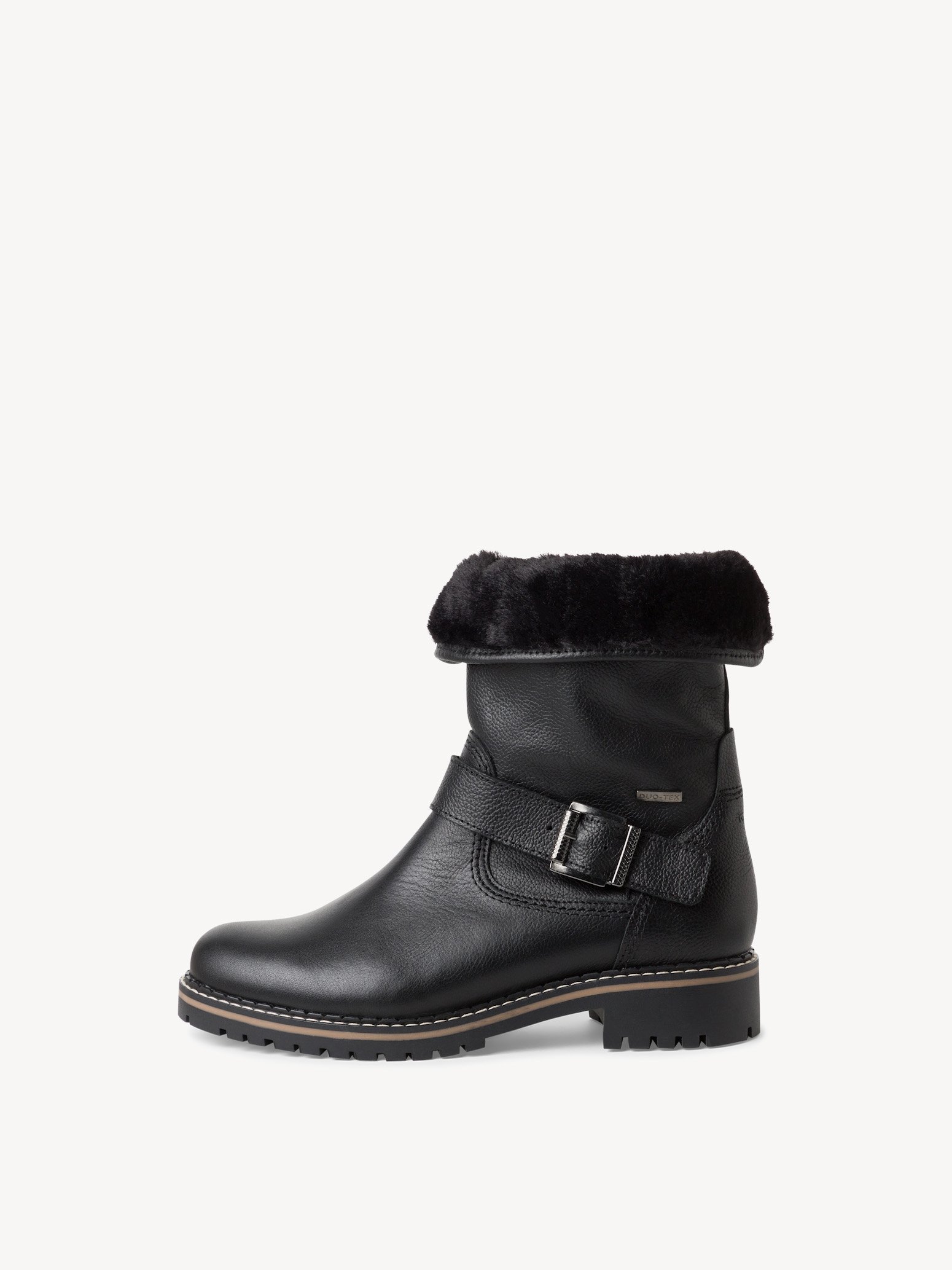 Leather Bootie - black warm lining