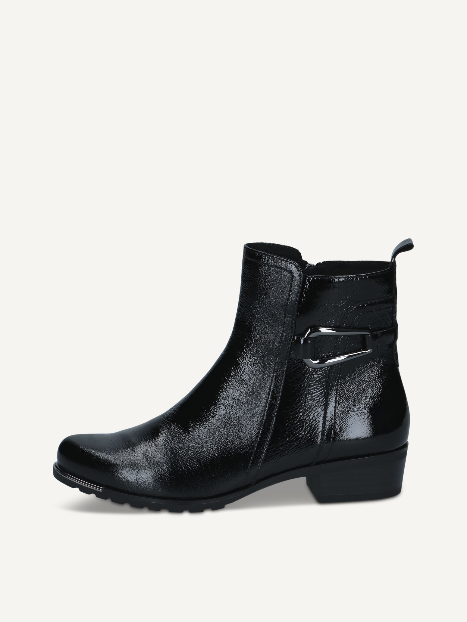 caprice bootie black made of leather with block heel size 405