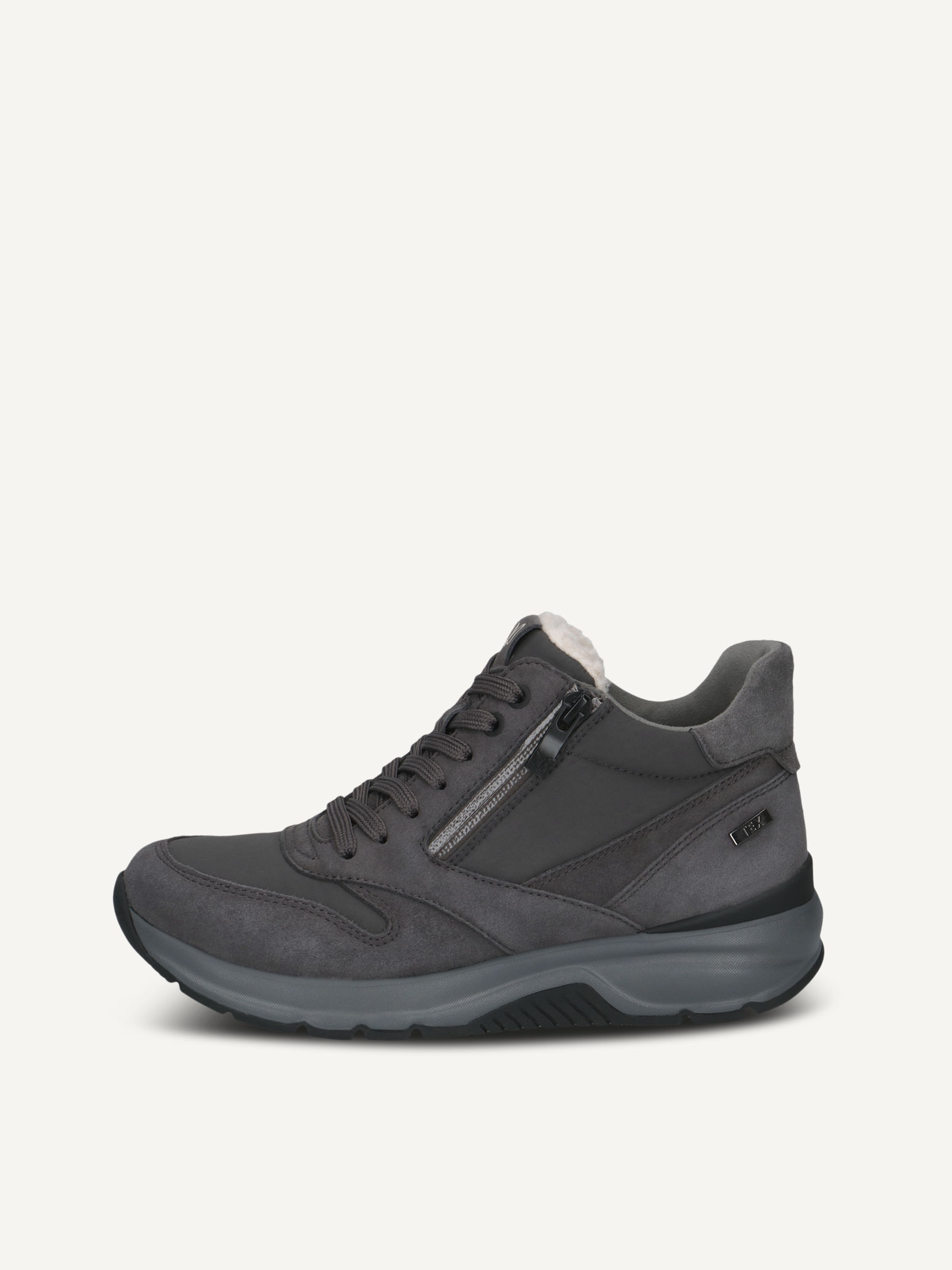 caprice bootie grey made of leather and synthetic without heel size 42