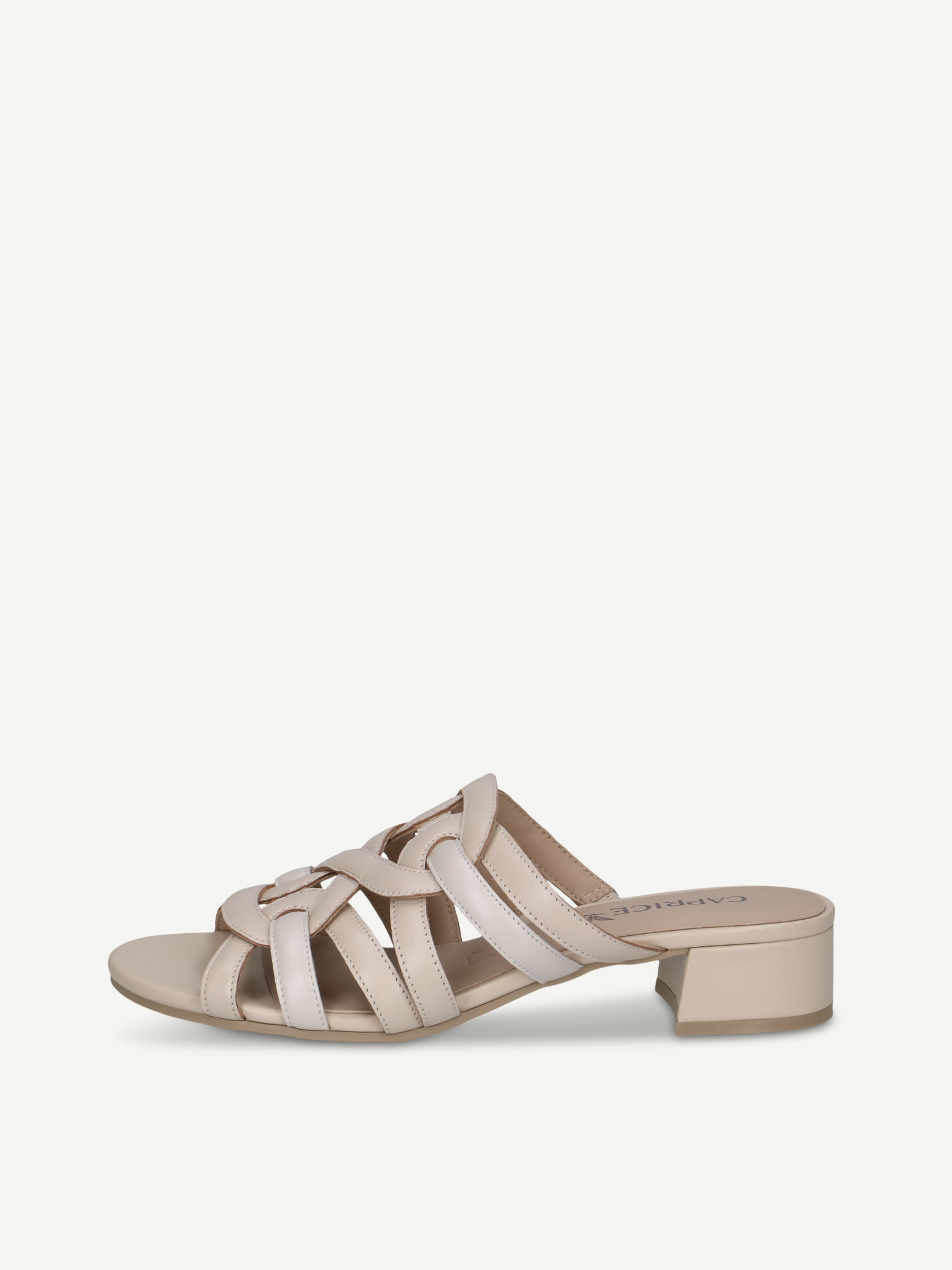 CAPRICE Mule beige en Cuir avec Talon bloc P385 59 €