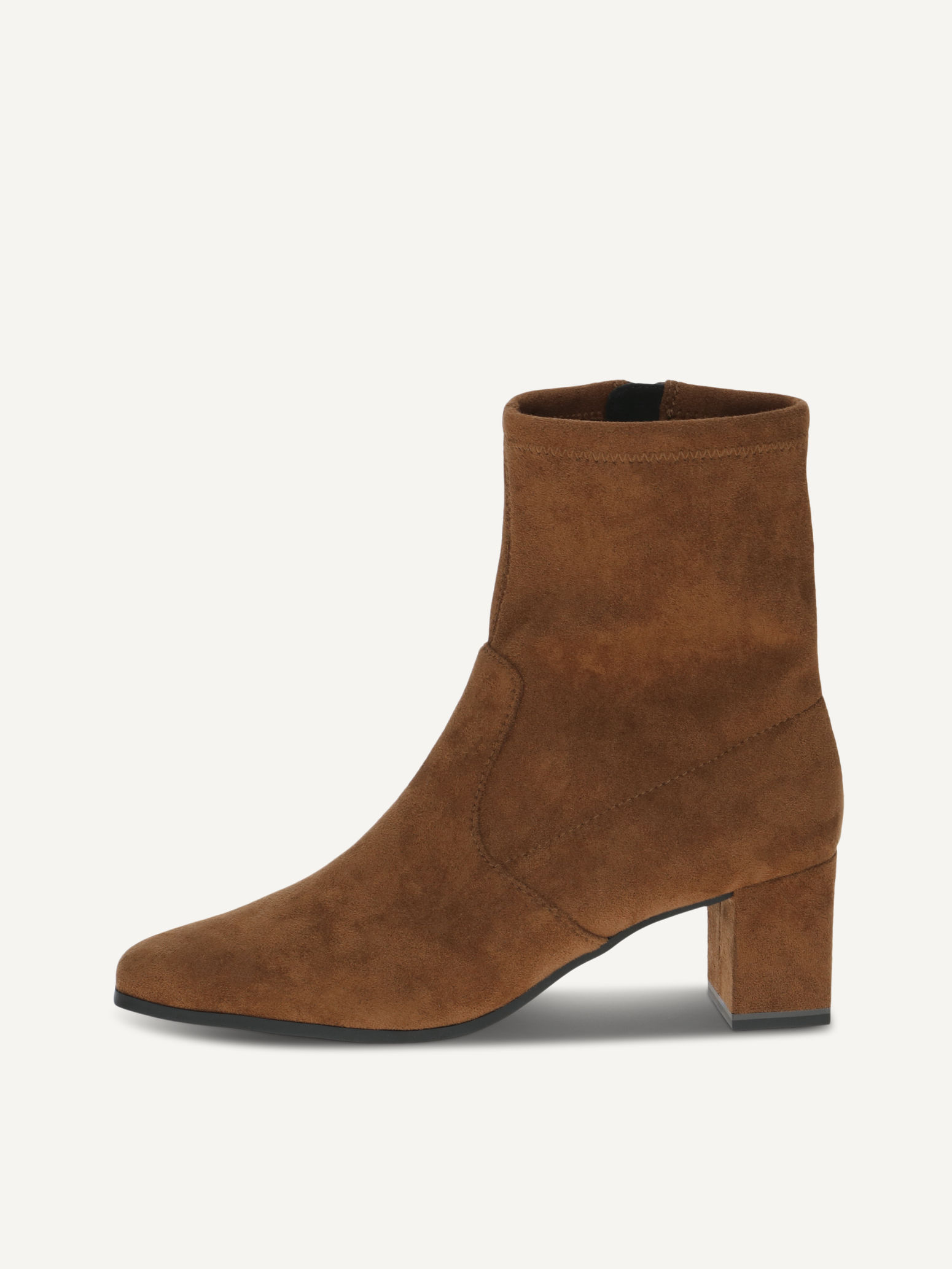 caprice bootie brown made of textiles with block heel size 40