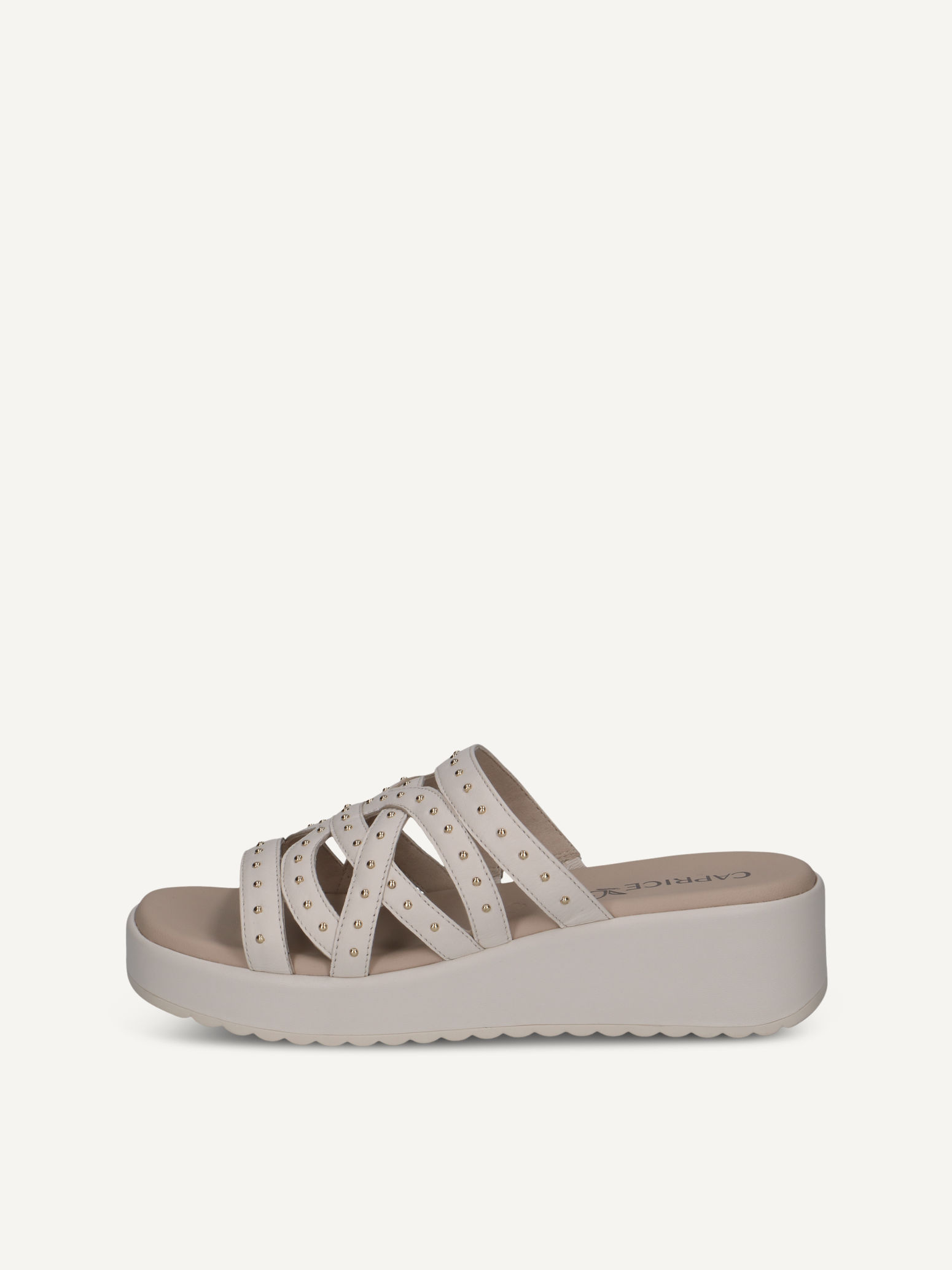 CAPRICE Mule blanc en Cuir avec Talon compens P42 63$