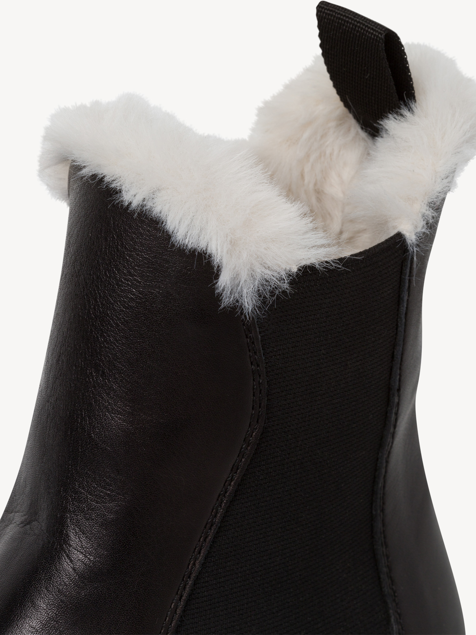 Leather Chelsea boot - black, BLACK/FUR, hi-res